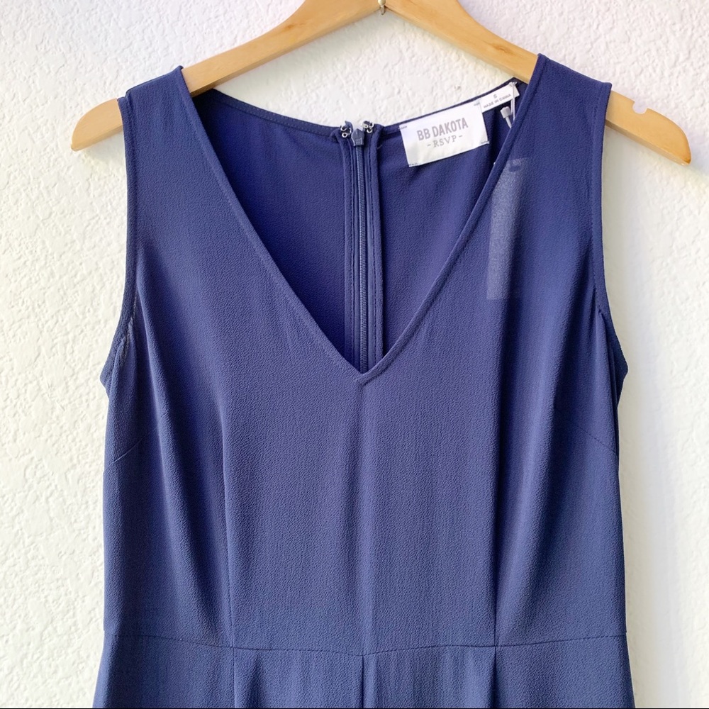 NWT BB Dakota RSVP Navy Blue Tiered Leg Jumpsuit - Picture 2 of 7